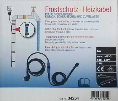 Kabel grzewczy przewód grzejny 1m z termostatem NIEBIESKI / HORIZONT